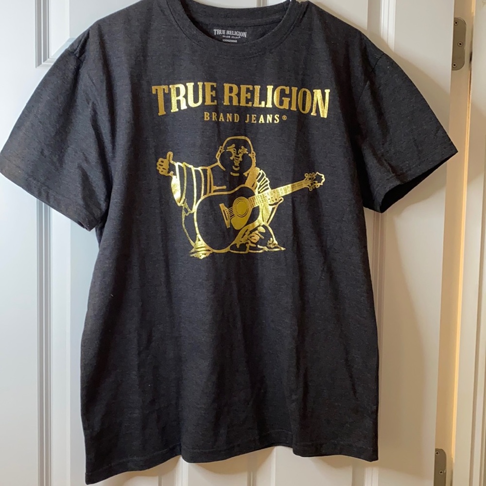 Men’s Gray True Religion Logo T-Shirt